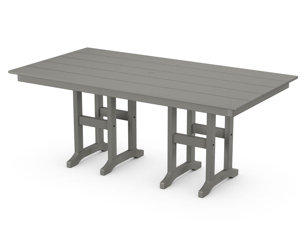 POLYWOOD® Farmhouse 37" x 72" Dining Table - Slate Grey