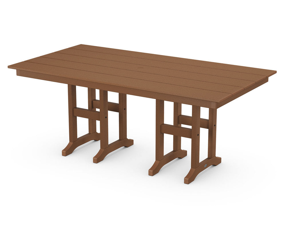 POLYWOOD® Farmhouse 37" Dining Table - Teak