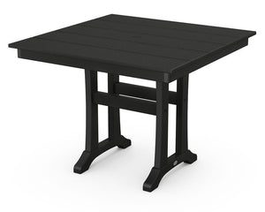 POLYWOOD® Farmhouse Trestle 37" Dining Table - Black