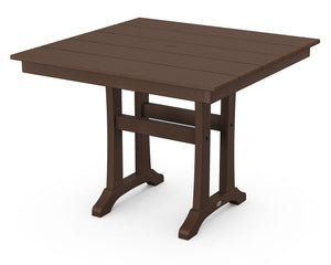 POLYWOOD® Farmhouse Trestle 37" Dining Table - Mahogany