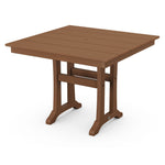 POLYWOOD® Farmhouse Trestle 37" Dining Table - Teak