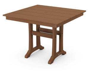 POLYWOOD® Farmhouse Trestle 37" Dining Table - Teak