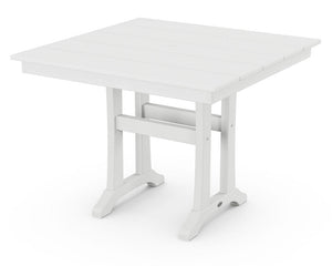 POLYWOOD® Farmhouse Trestle 37" Dining Table - White