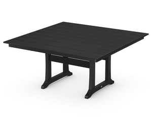 POLYWOOD® Farmhouse Trestle 59" Dining Table - Black