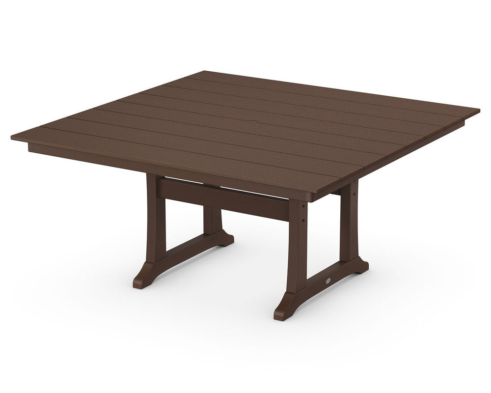 POLYWOOD® Farmhouse Trestle 59" Dining Table - Mahogany