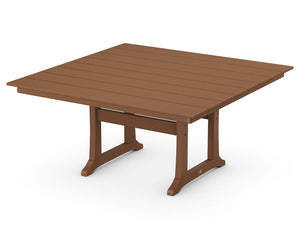 POLYWOOD® Farmhouse Trestle 59" Dining Table - Teak