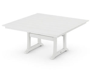 POLYWOOD® Farmhouse Trestle 59" Dining Table - White
