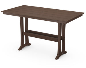 POLYWOOD® Farmhouse Trestle 37" x 72" Dining Table - Mahogany