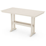 POLYWOOD® Farmhouse Trestle 37" x 72" Dining Table - Sand