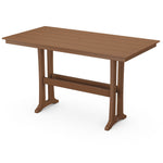 POLYWOOD® Farmhouse Trestle 37" x 72" Dining Table - Teak