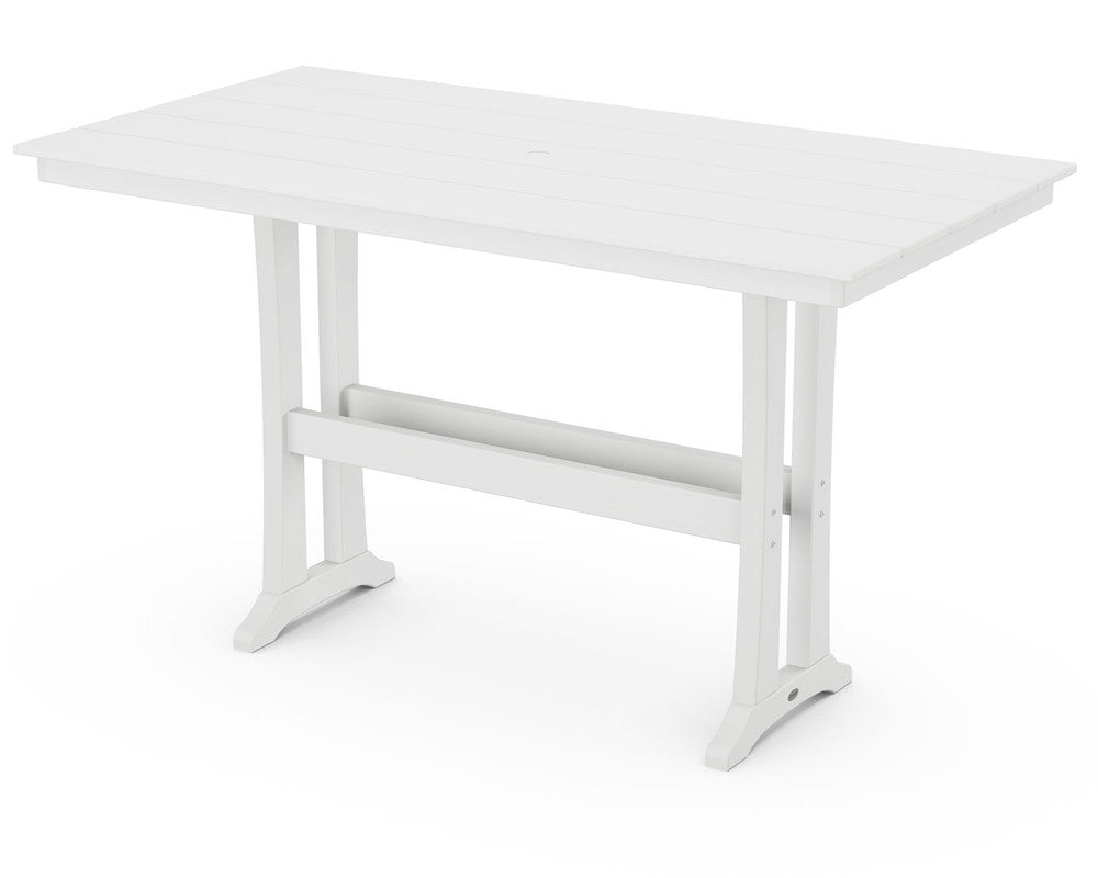 POLYWOOD® Farmhouse Trestle 37" x 72" Dining Table - White