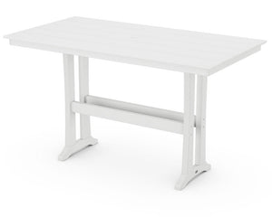 POLYWOOD® Farmhouse Trestle 37" x 72" Dining Table - White