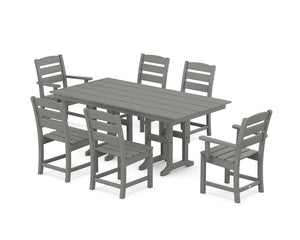 POLYWOOD® Lakeside 7-Piece Farmhouse Dining Set - Slate Grey