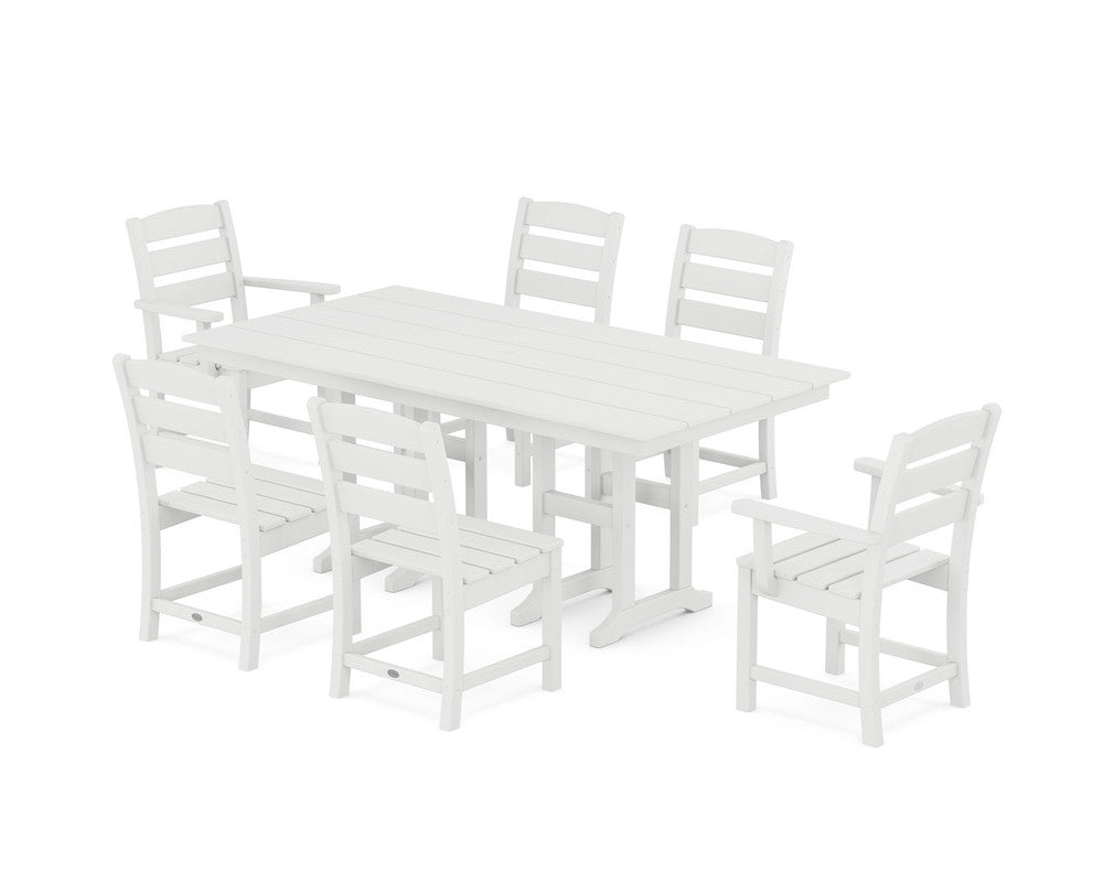 POLYWOOD® Lakeside 7-Piece Farmhouse Dining Set - White