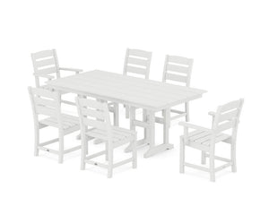 POLYWOOD® Lakeside 7-Piece Farmhouse Dining Set - White