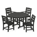 POLYWOOD® Lakeside 5-Piece Round Farmhouse Dining Set - Black