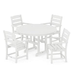 POLYWOOD® Lakeside 5-Piece Round Farmhouse Dining Set - White
