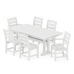 POLYWOOD® Lakeside 7-Piece Farmhouse Trestle Dining Set - White