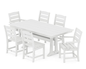 POLYWOOD® Lakeside 7-Piece Farmhouse Trestle Dining Set - White