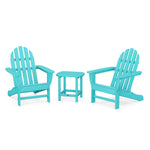 POLYWOOD® Classic Adirondack 3-Piece Set with South Beach 18" Side Table - Aruba