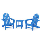 POLYWOOD® Classic Adirondack 3-Piece Set with South Beach 18" Side Table - Pacific Blue