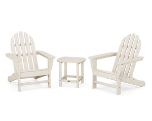 POLYWOOD® Classic Adirondack 3-Piece Set with South Beach 18" Side Table - Sand