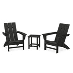 POLYWOOD® Modern 3-Piece Adirondack Set with Long Island 18" Side Table - Black
