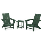 POLYWOOD® Modern 3-Piece Adirondack Set with Long Island 18" Side Table - Green