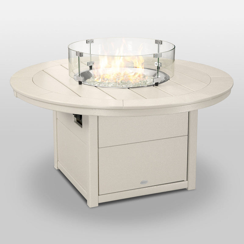POLYWOOD® Round 48" Fire Pit Table - Sand