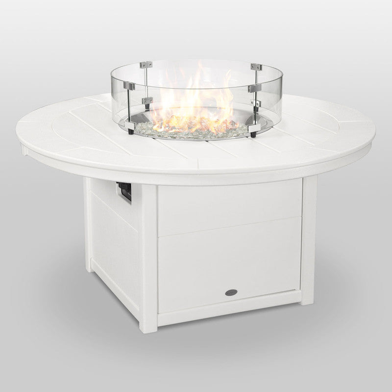 POLYWOOD® Round 48" Fire Pit Table - White