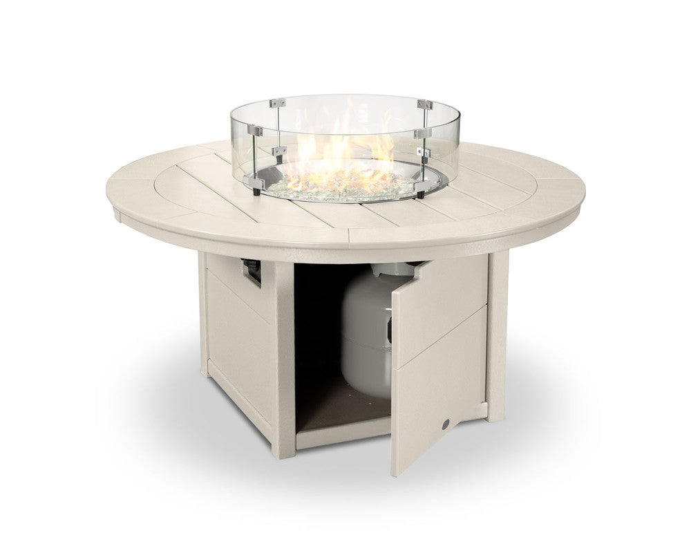 POLYWOOD® Round 48" Fire Pit Table - Sand