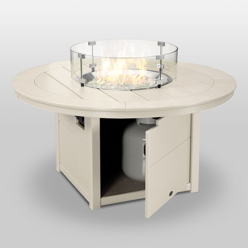 POLYWOOD® Round 48" Fire Pit Table - Sand