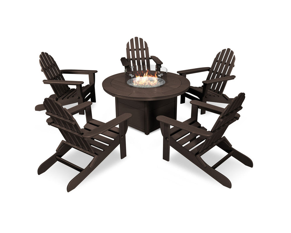 POLYWOOD® Round 48" Fire Pit Table - Mahogany