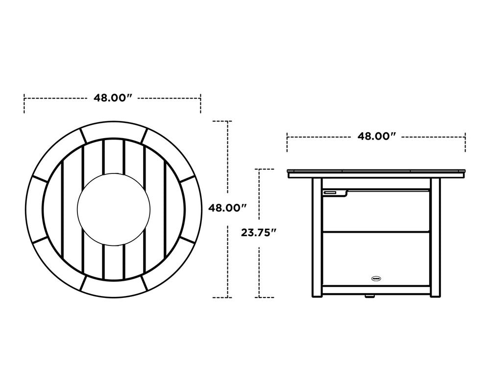 POLYWOOD® Round 48" Fire Pit Table - Sand