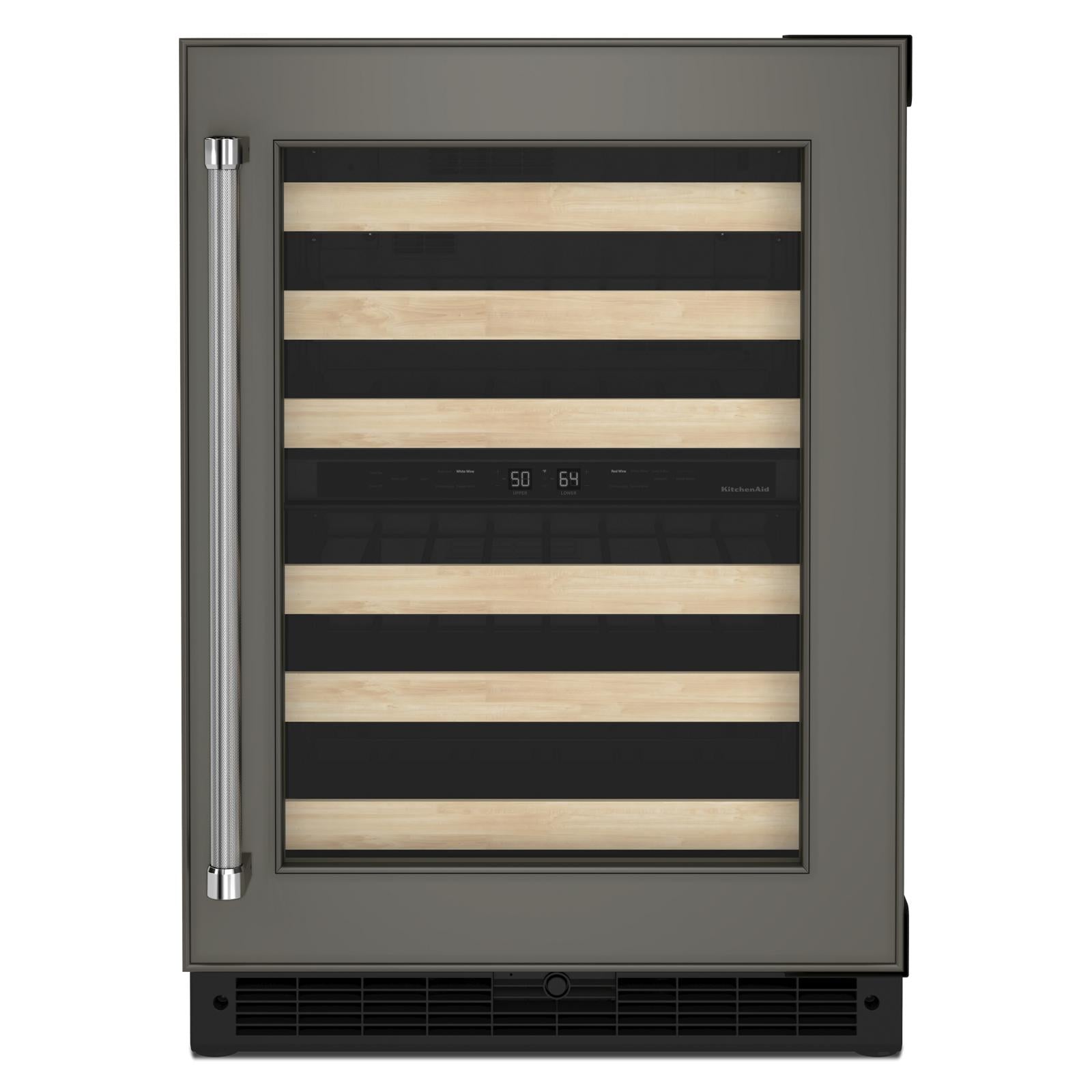 KitchenAid Panel-Ready 24" Undercounter Wine Cellar with Wood-Front Racks ( 4.97 Cu. Ft ) - KUWR214KPA