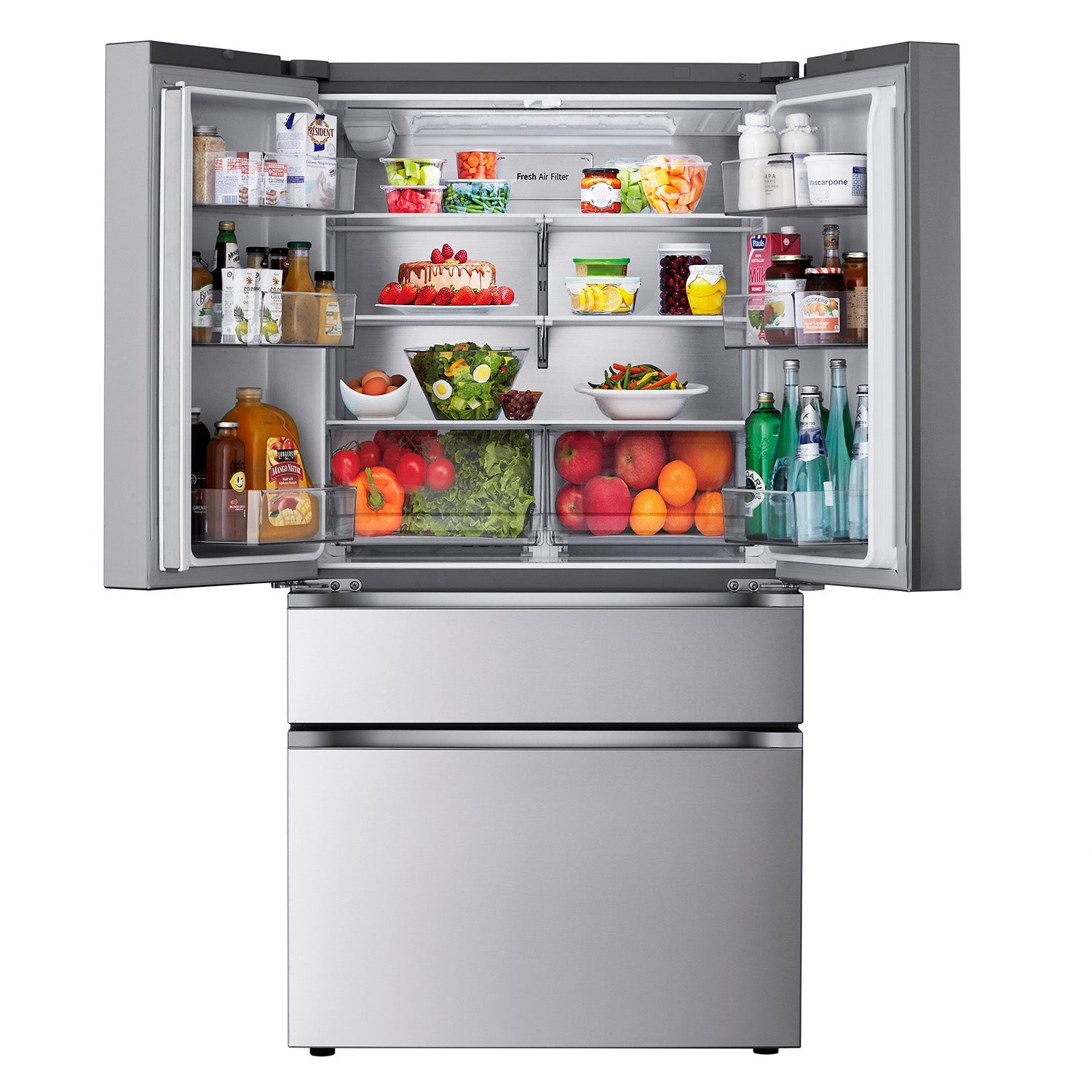 LG Smudge-Proof Stainless Steel 36" 4 Door French Door Refrigerator (30 Cu. Ft) - LF30S8210S