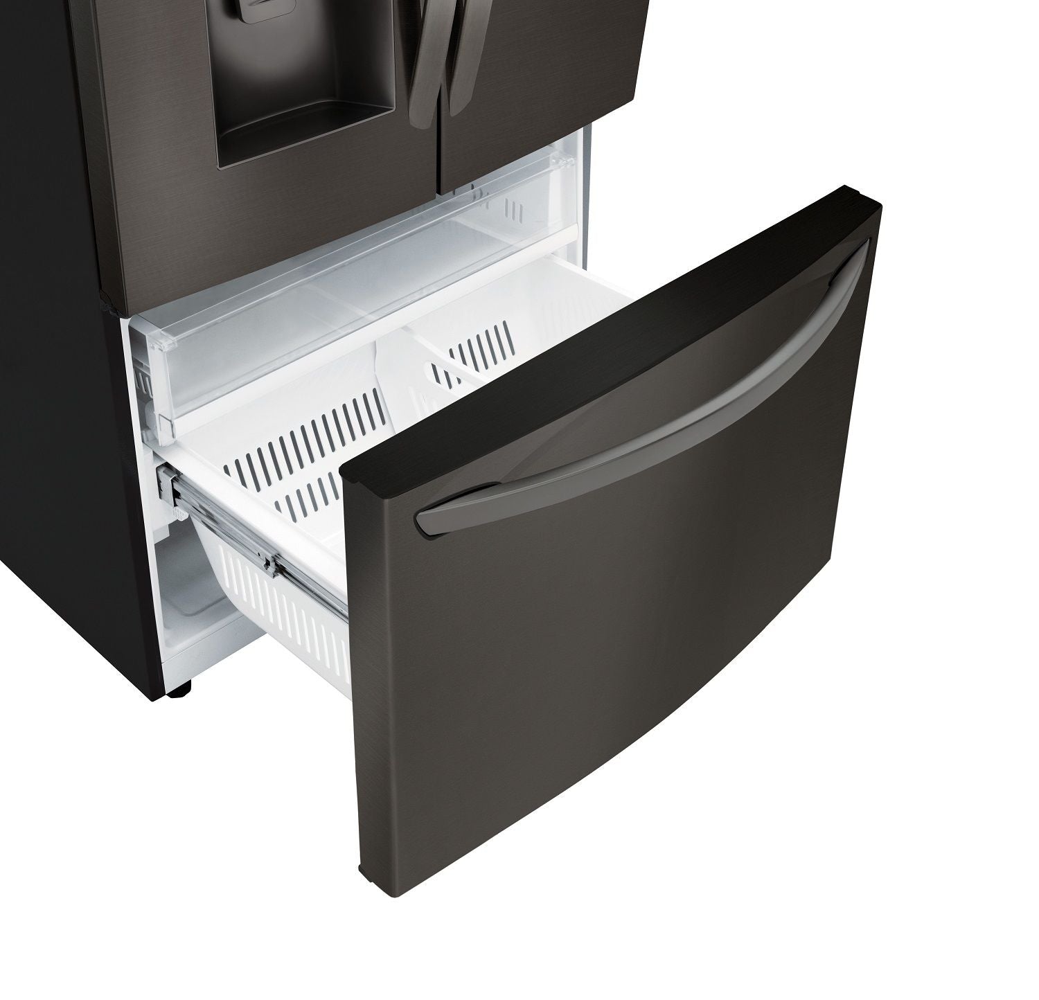 LG Smudge Resistant Black Stainless Steel 36" 28 Cu.ft French Door Refrigerator with Ice & Water Dispenser - LRFS28XBD