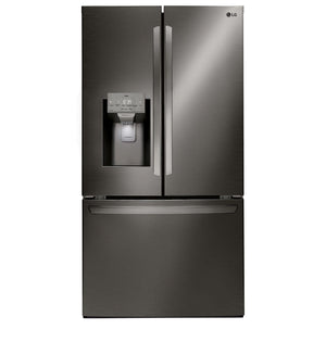 LG Smudge Resistant Black Stainless Steel 36" 28 Cu.ft French Door Refrigerator with Ice & Water Dispenser - LRFS28XBD