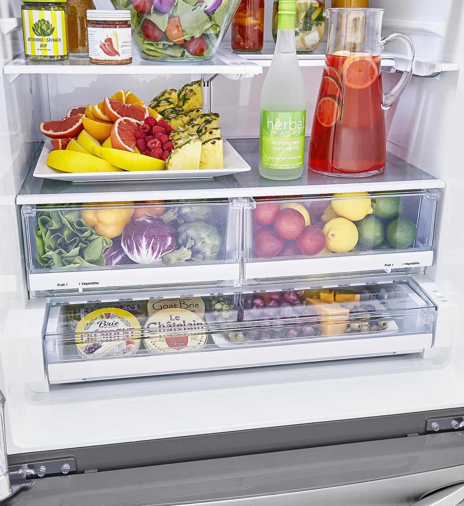 LG Smudge-Proof Stainless Steel 33" Standard Depth Instaview™ French Door Fridge with Craft Ice™(25 cu. ft) - LRFVS2503S