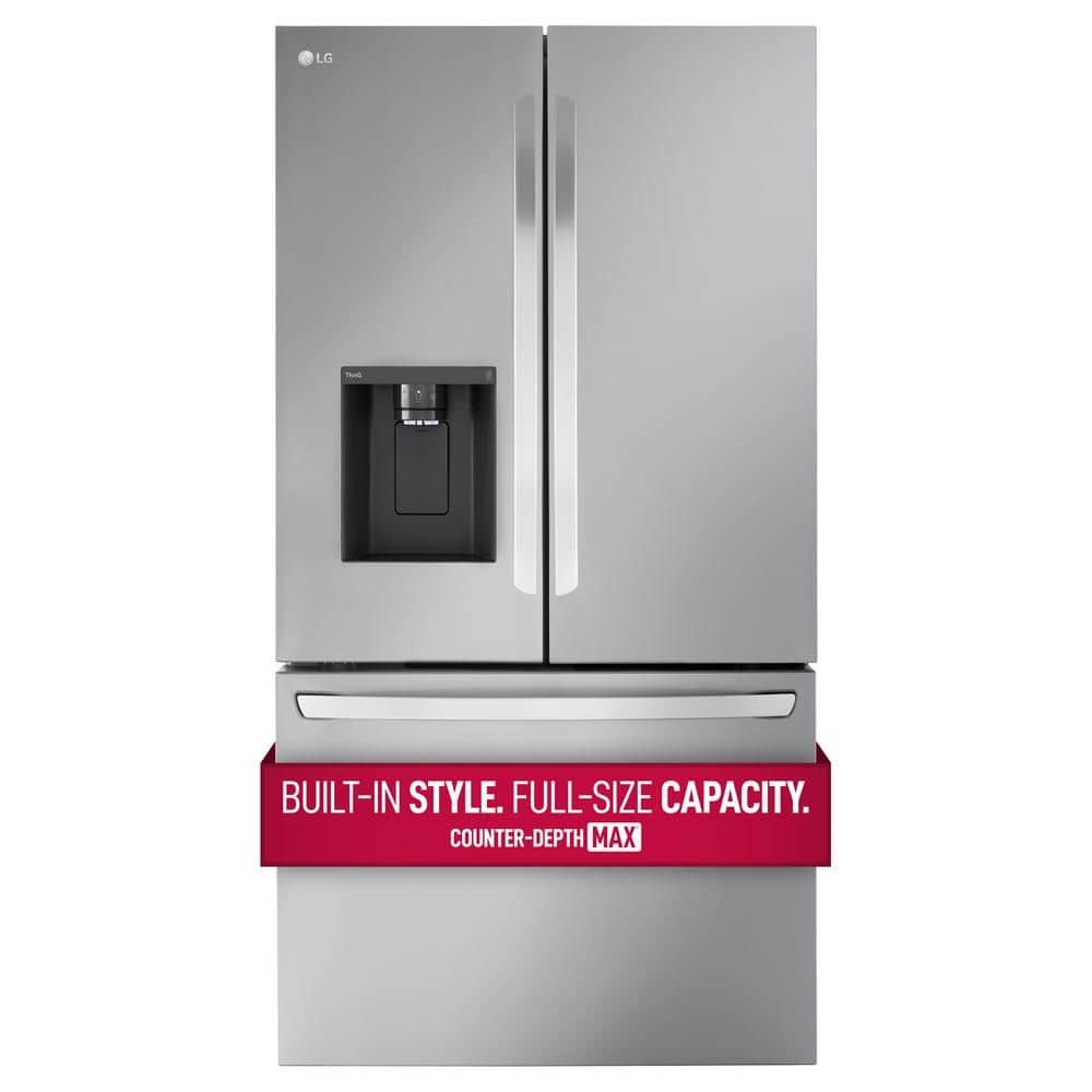 LG 26 cu. ft. Smart Counter-Depth MAX™ Stainless Steel French Door Refrigerator - LRFXC2606S--