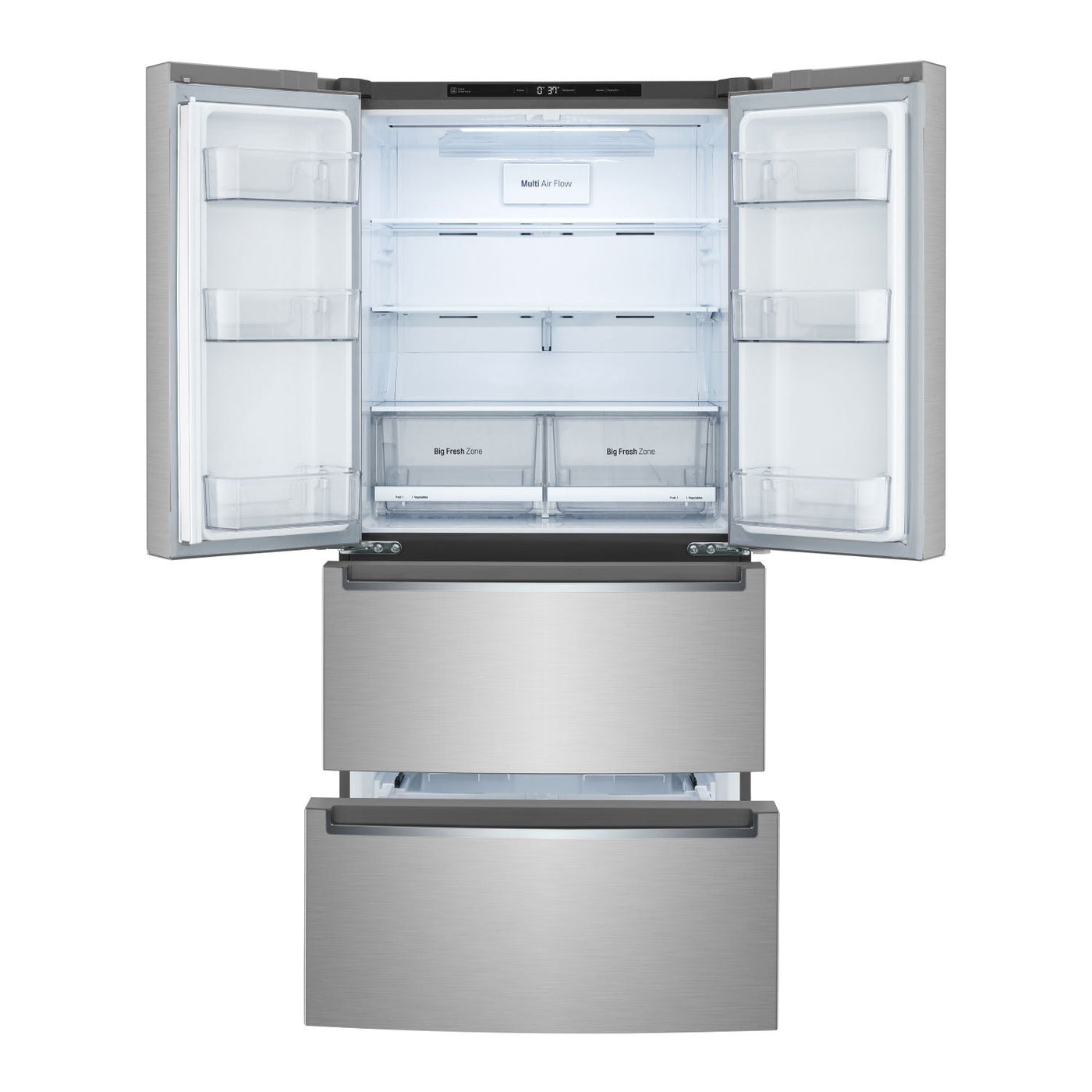 LG Smudge-Proof Stainless Steel 33" Counter Depth 4-Door Refrigerator (19 Cu.Ft.) - LRMNC1803S