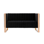 Adulis Velvet Loveseat - Black