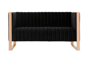 Adulis Velvet Loveseat - Black