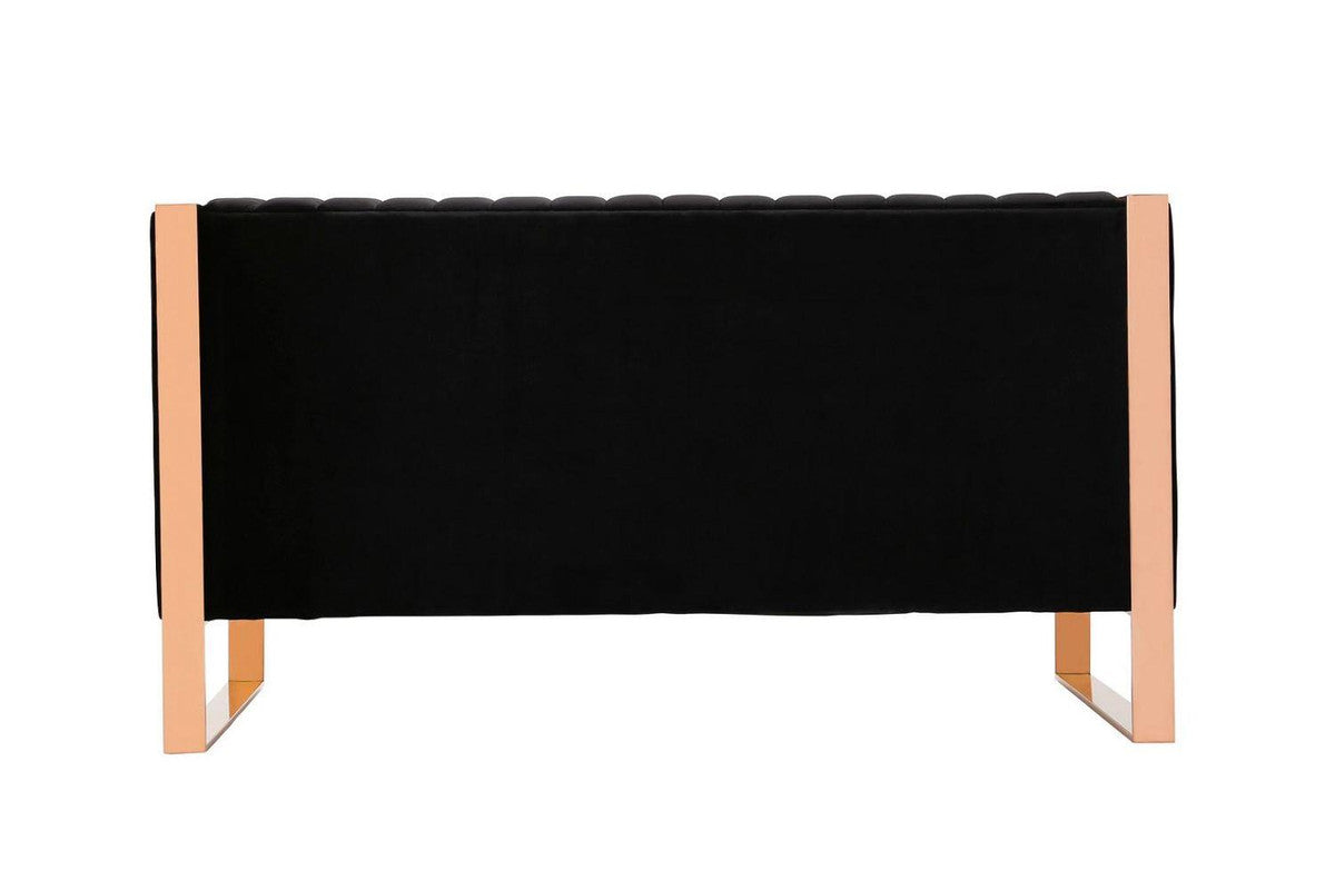 Adulis Velvet Loveseat - Black