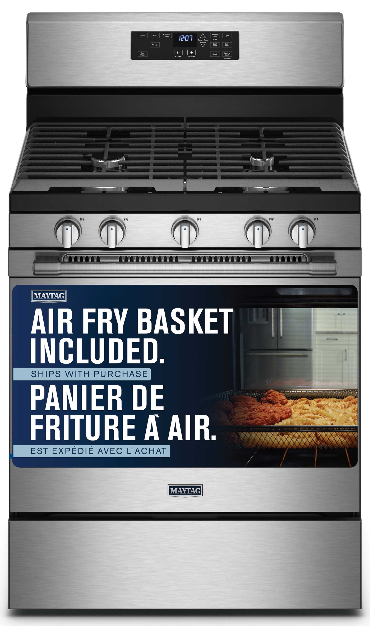 Maytag Smudge-Proof Stainless Steel 30" Gas Range with AirFry (5 Cu.Ft.) - MGR7700LZ