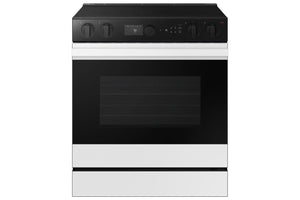 Samsung BESPOKE White Glass 30" True Convection Slide In Range with Air Sous Vide & Air Fry (6.3cu.ft.) - NSE6DB850012AC