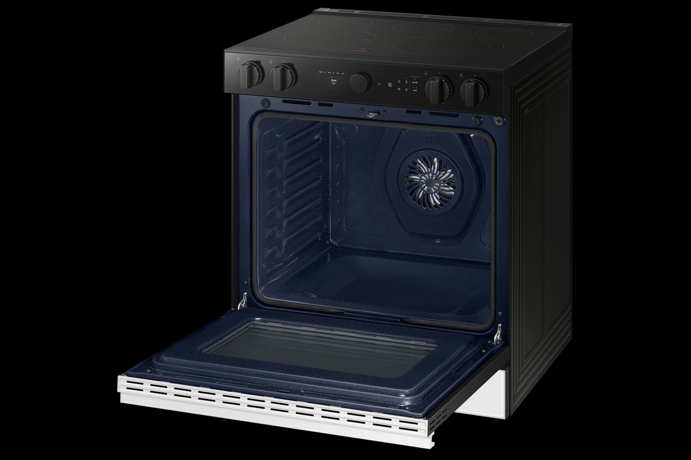 Samsung BESPOKE White Glass 30" True Convection Slide In Range with Oven Camera (6.3cu.ft.) - NSE6DB870012AC