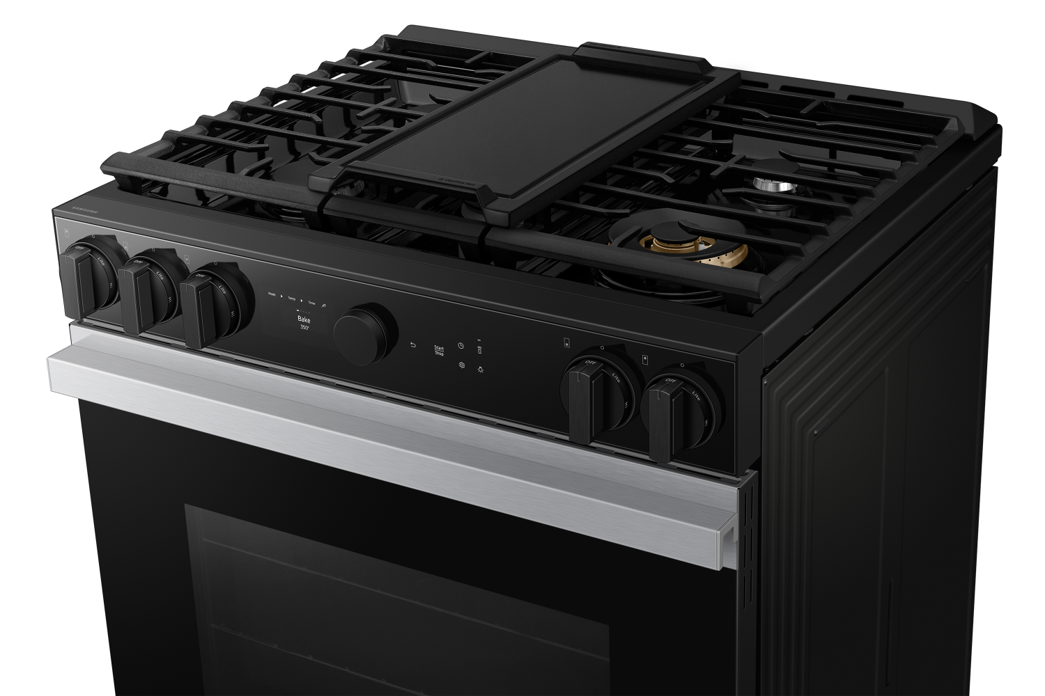 Samsung BESPOKE Stainless Steel 30" Gas True Convection Slide in Range with Air Sous Vide and Air Fry (6.0cu.ft) - NSG6DG8500SRAA