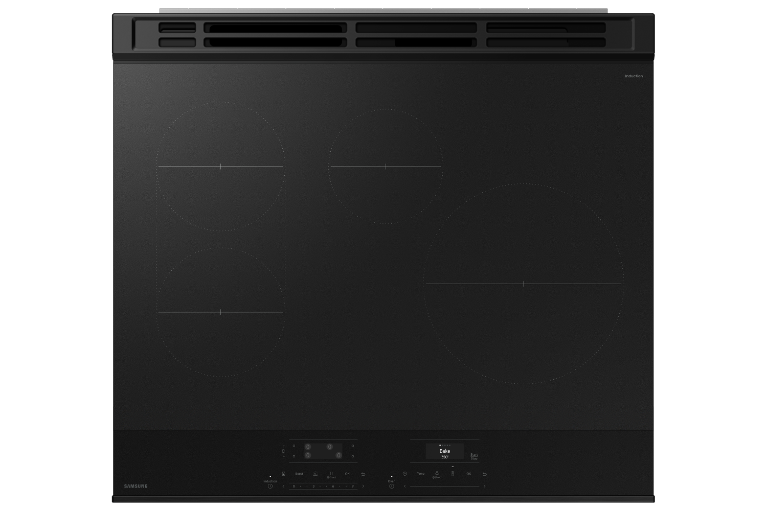 Samsung BESPOKE Stainless Steel Fan Convection Induction Slide In Range with Air Fry (6.3cu.ft.) - NSI6DG9300SRAC