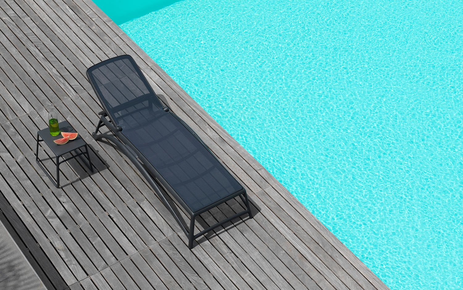 Nardi Atlantico Outdoor Chaise Lounger - Black